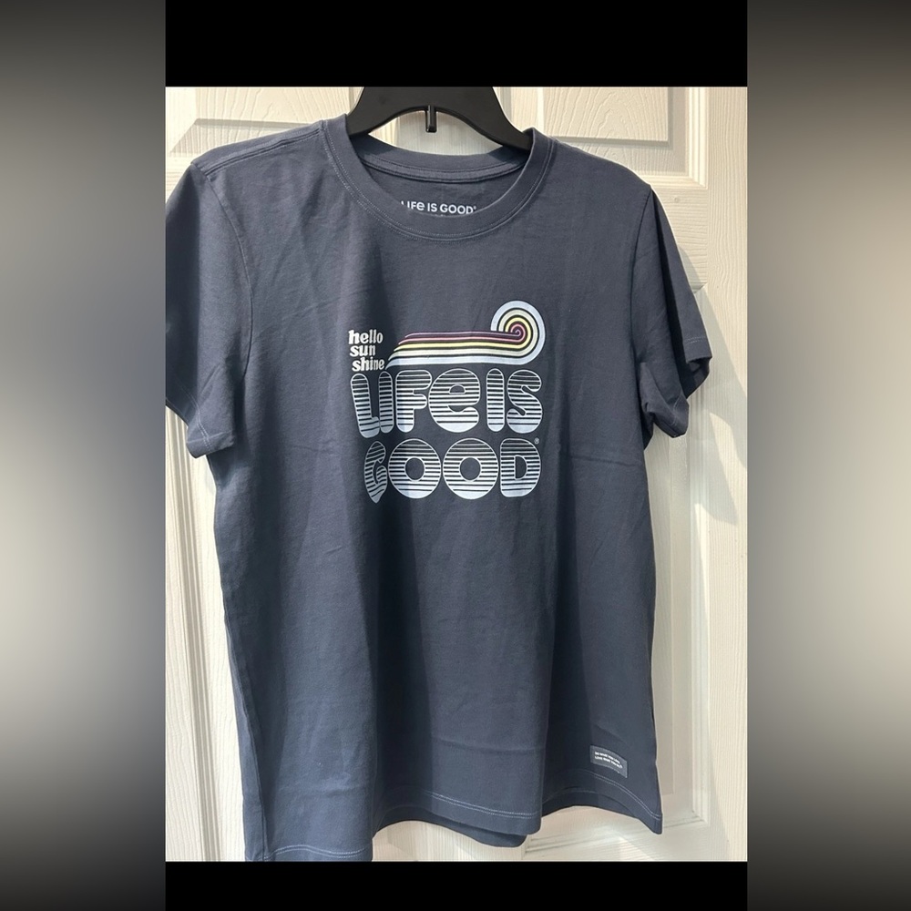 Life Is Good Dark Gray T-Shirt with Retro Design